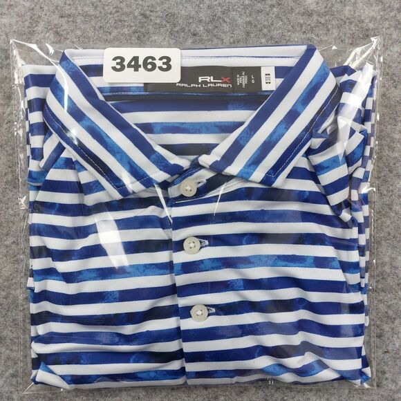 Ralph Lauren RLX Polo Shirt Mens Large Striped Golf Performance Lightweight Camo - Picture 8 of 8